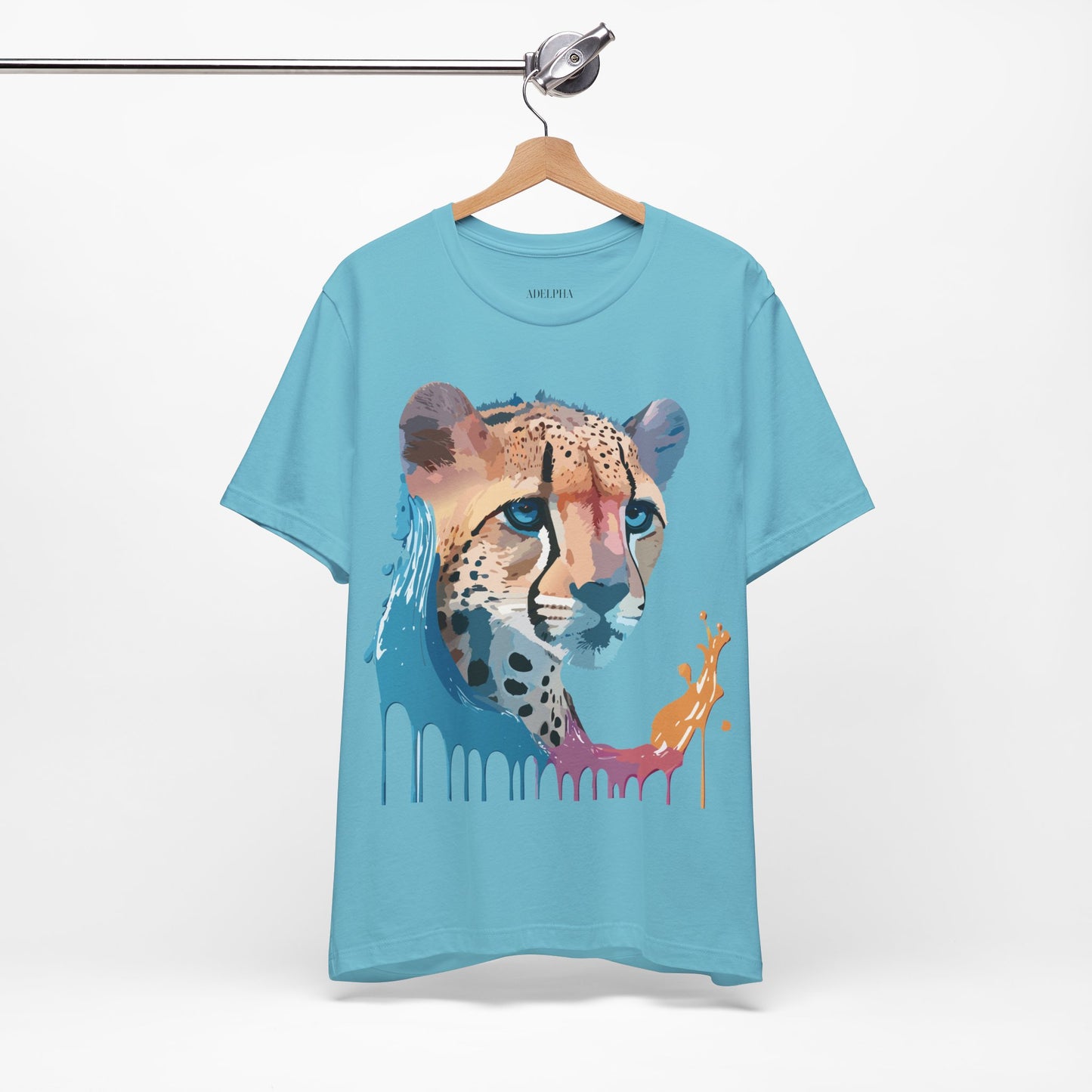 Natural Cotton Tee Shirt with Cheetah