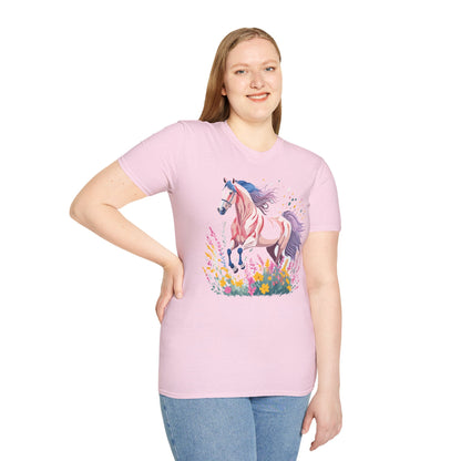 Horse Shirt Unisex Tee Animal Print Gildan Softstyle 64000 Ring Spun Cotton