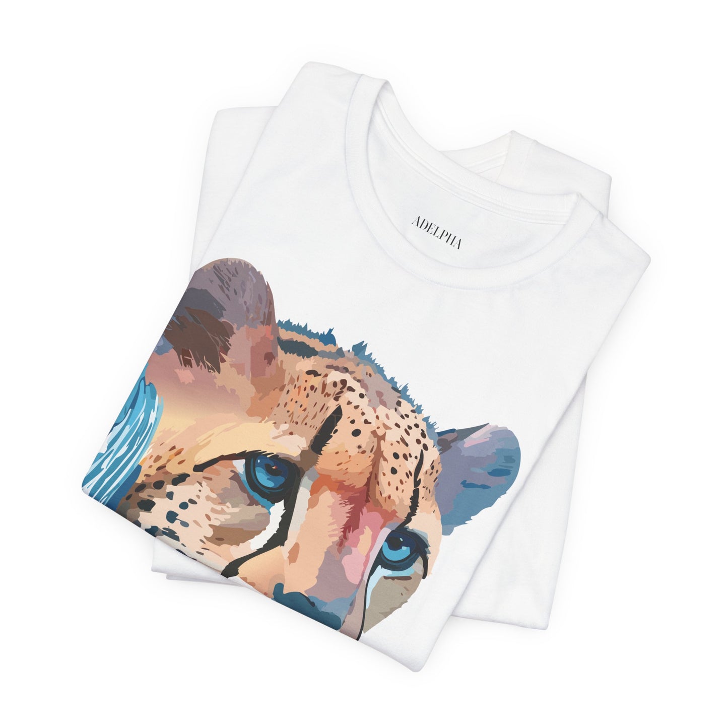 Natural Cotton Tee Shirt with Cheetah