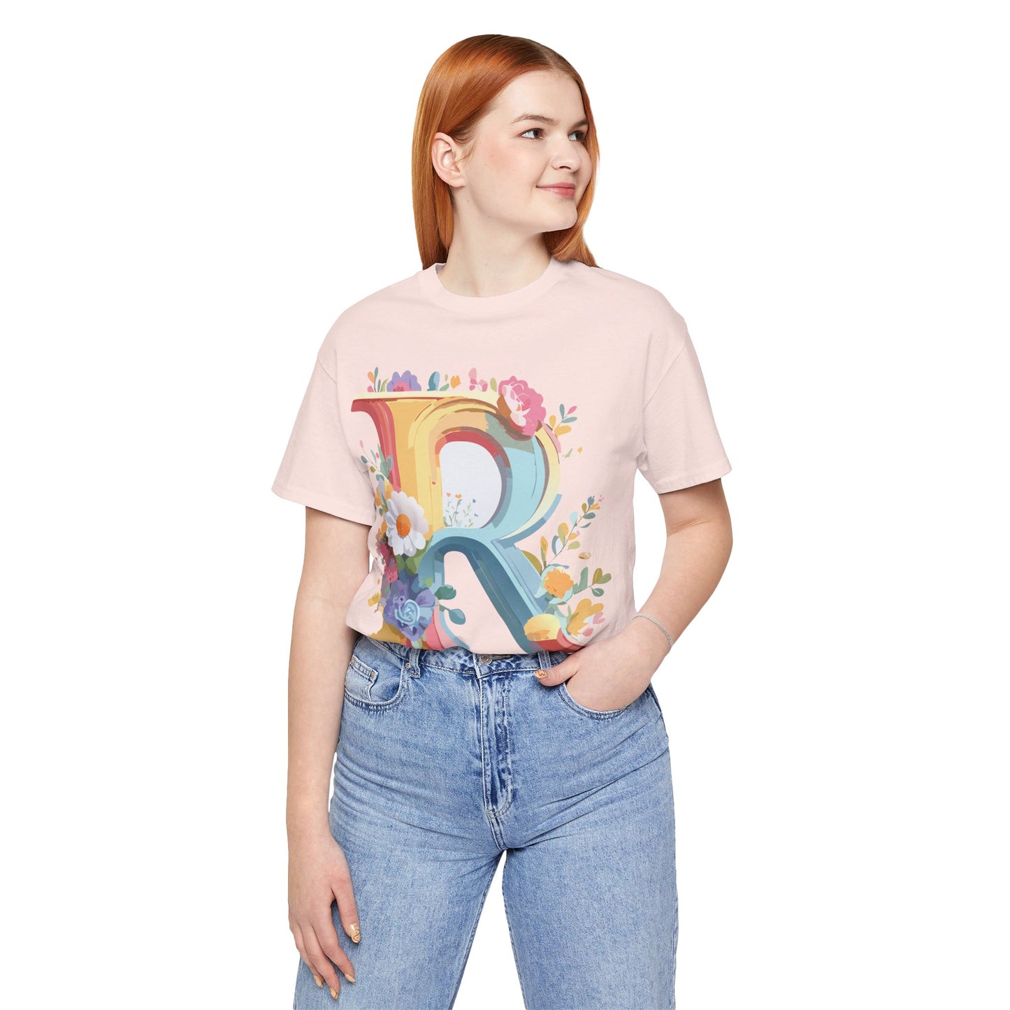 T-Shirt aus natürlicher Baumwolle – Letters Collection – R