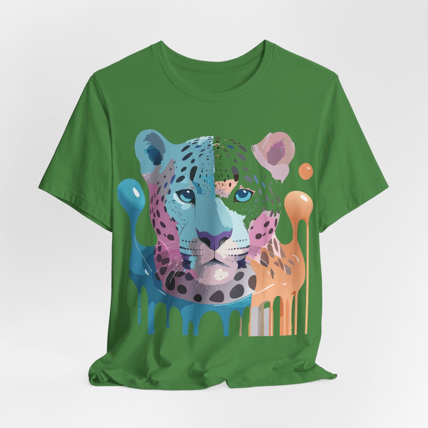 Natural Cotton Tee Shirt with Cheetah