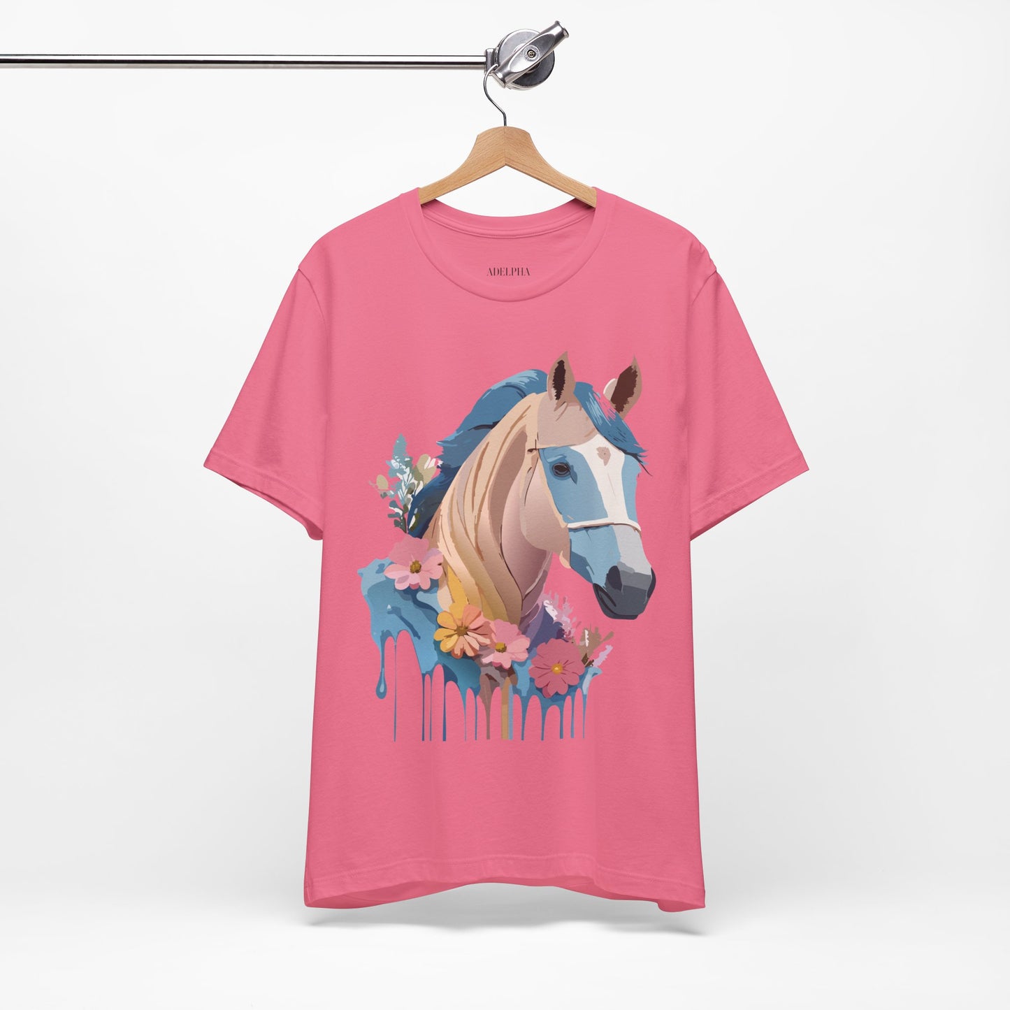 Natural Cotton Tee Shirt with Horse