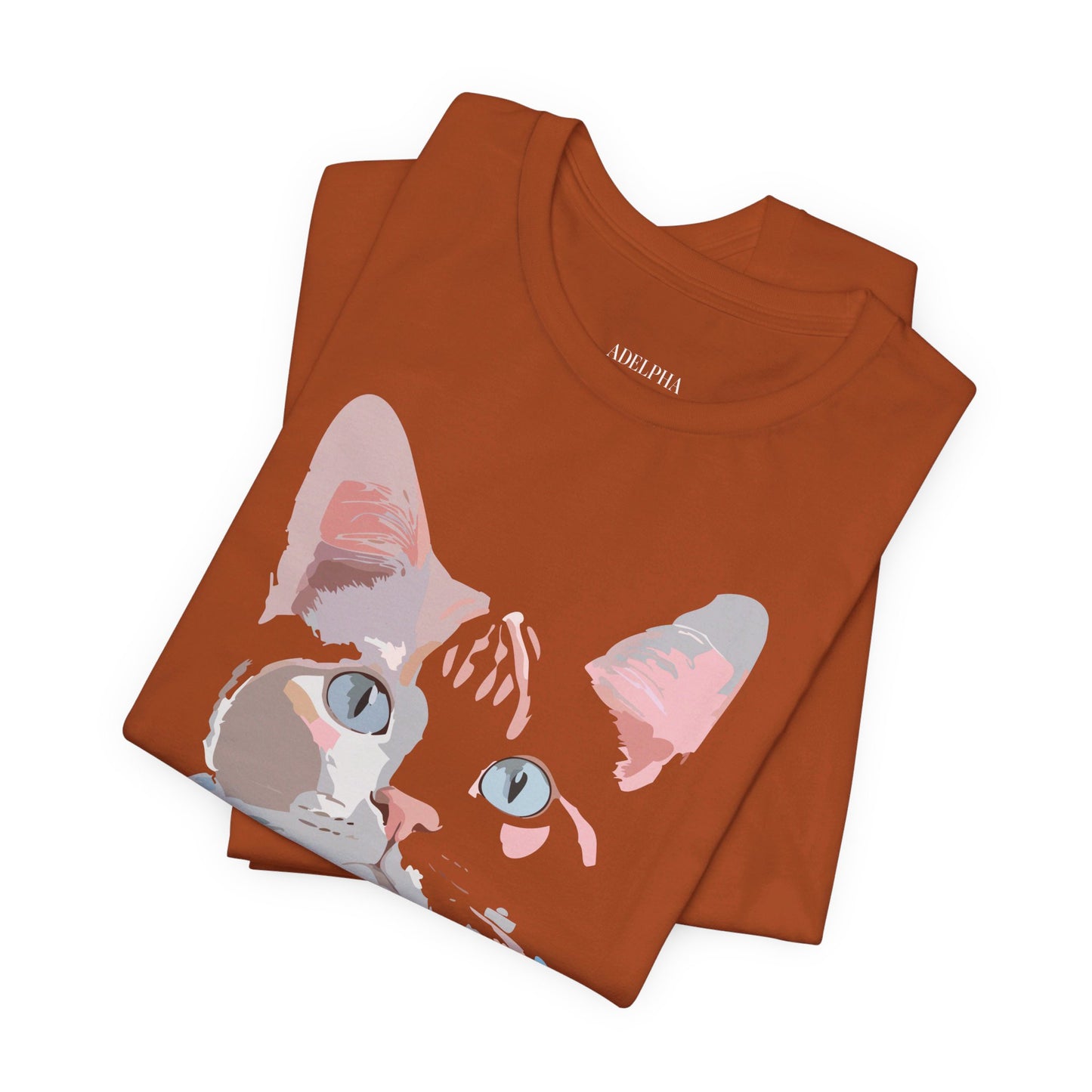 Natural Cotton Tee Shirt with Cat