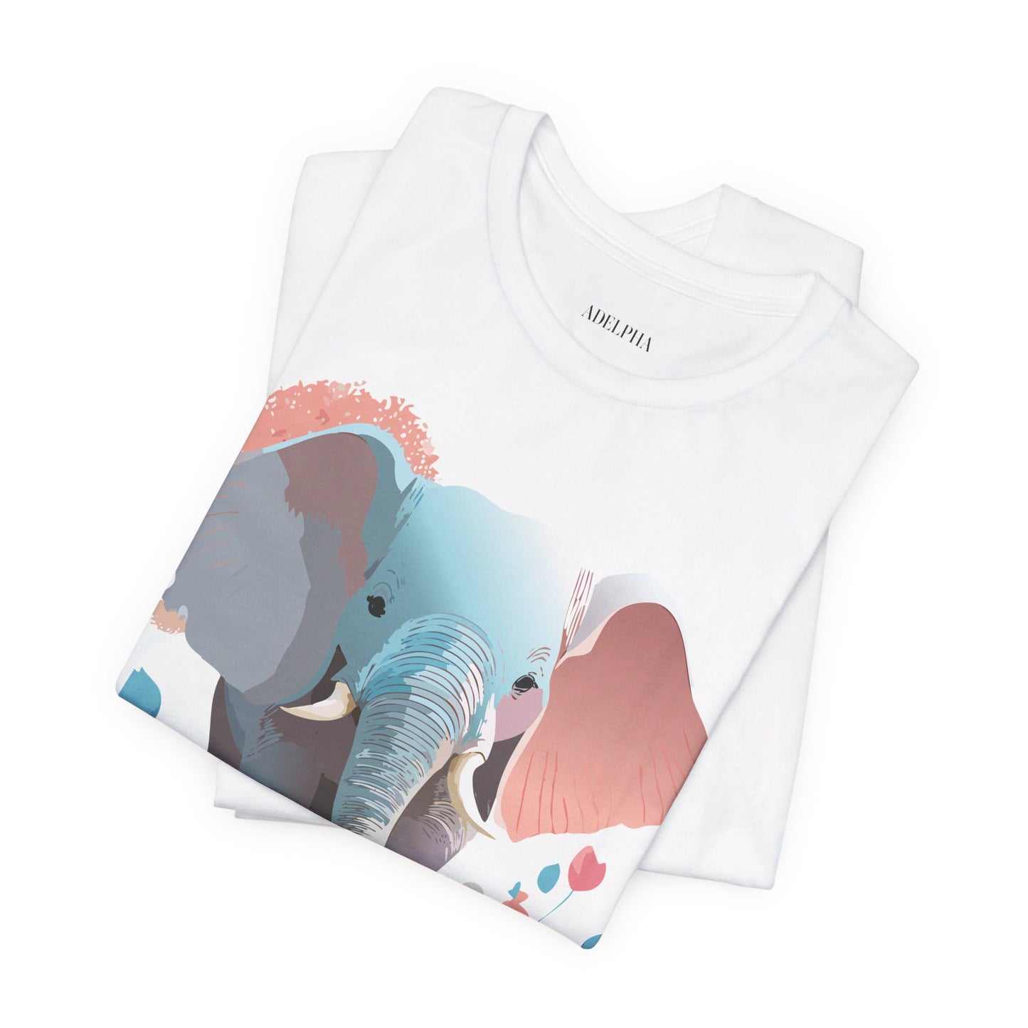 T-shirt en coton naturel avec motif éléphant