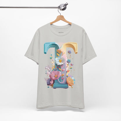 Natural Cotton Tee Shirt - Letters Collection - T Printify