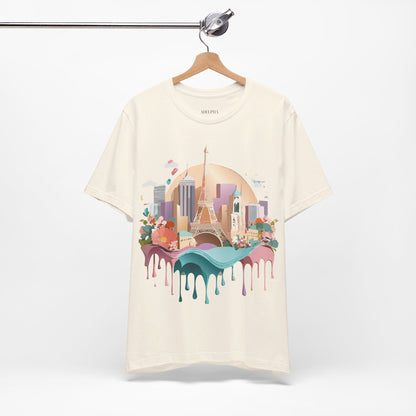 Natural Cotton Tee Shirt - Beautiful Places Collection - Paris Printify