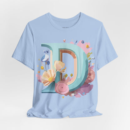 Natural Cotton Tee Shirt - Letters Collection - D Printify