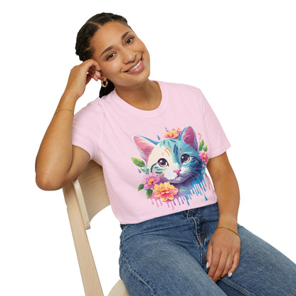 Cat Shirt Unisex Cat Lover Tee Premium Gildan Softstyle 64000 Lightweight