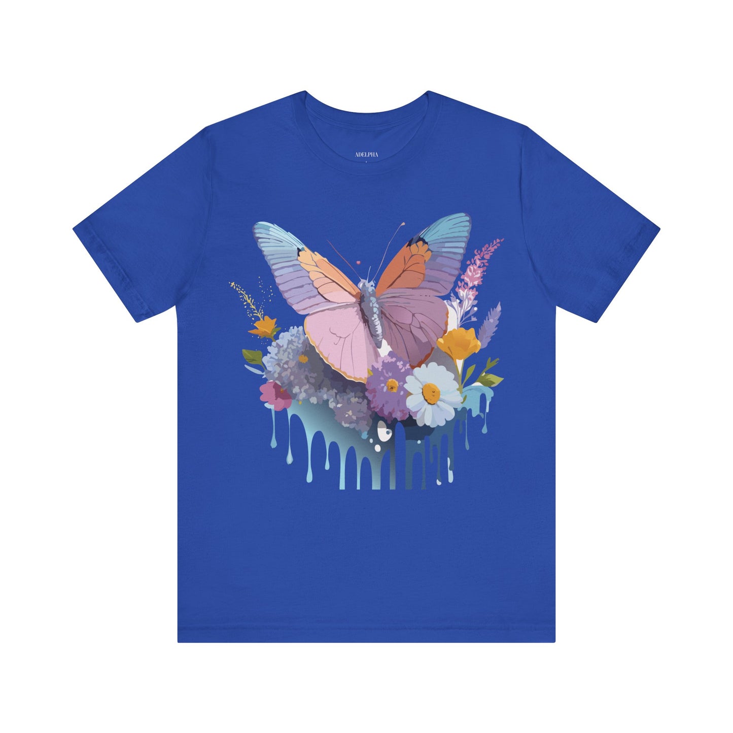 Natural Cotton Tee Shirt with Butterfly