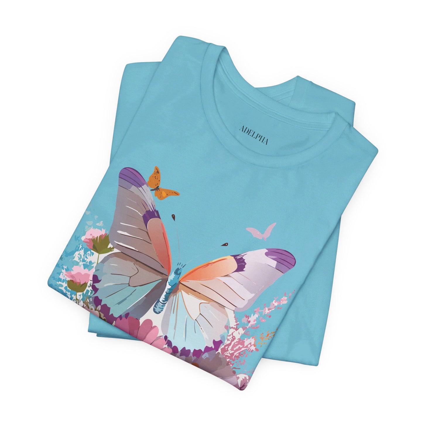 T-shirt en coton naturel avec papillon