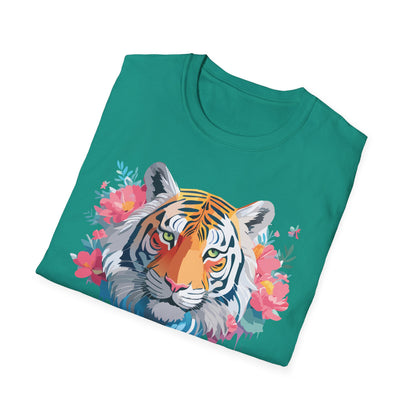 Tiger Shirt Unisex Animal Tee 100 Percent Ring Spun Cotton Softstyle