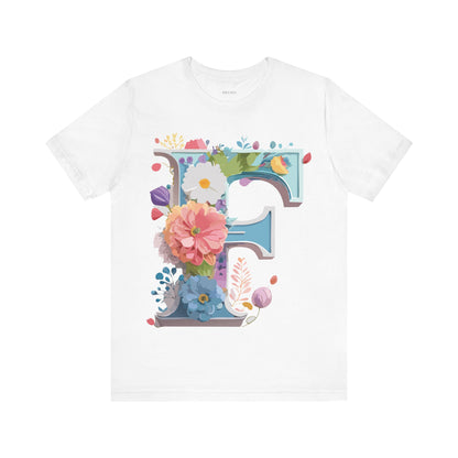 Natural Cotton Tee Shirt - Letters Collection - F Printify