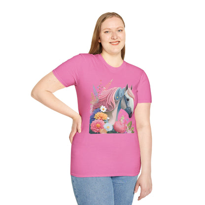 Horse Shirt Unisex Gildan Softstyle 64000 Cotton Tee With Animals