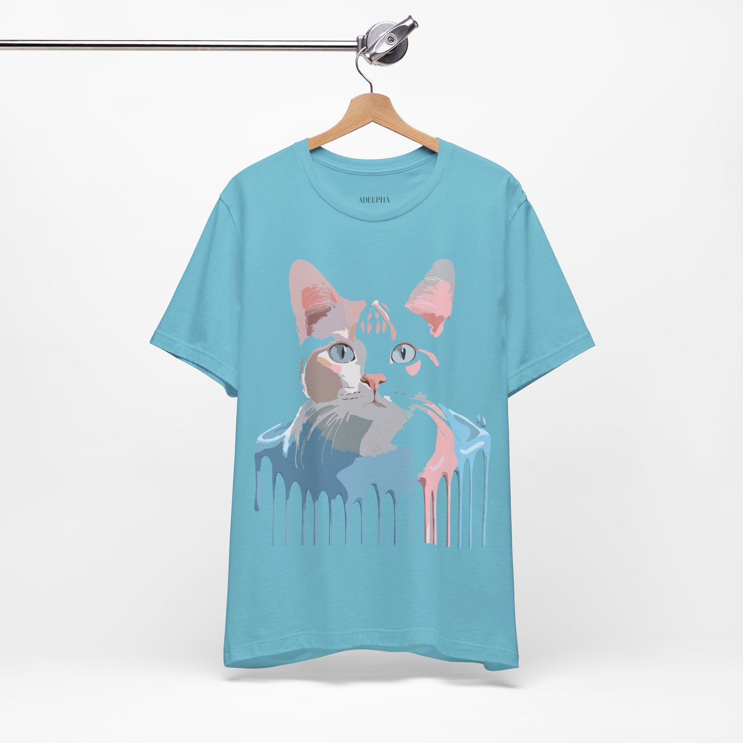 Natural Cotton Tee Shirt with Cat