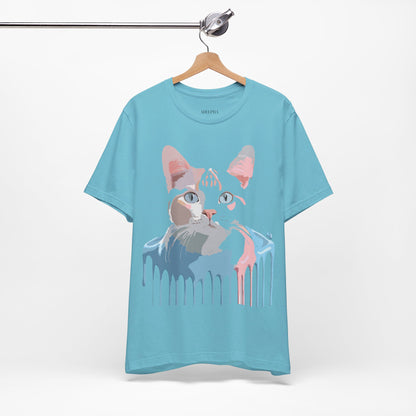 Natural Cotton Tee Shirt with Cat Printify