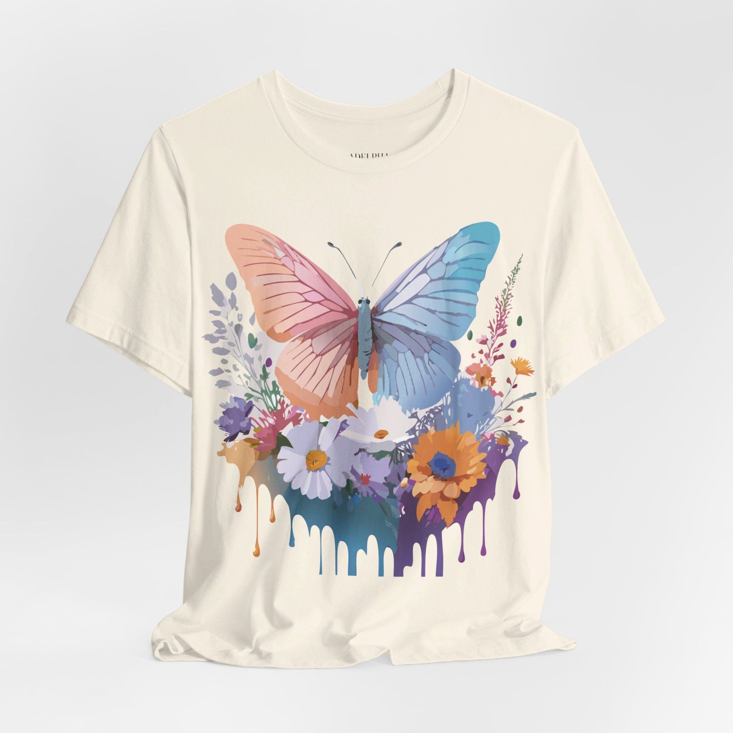 T-Shirt aus natürlicher Baumwolle mit Schmetterling