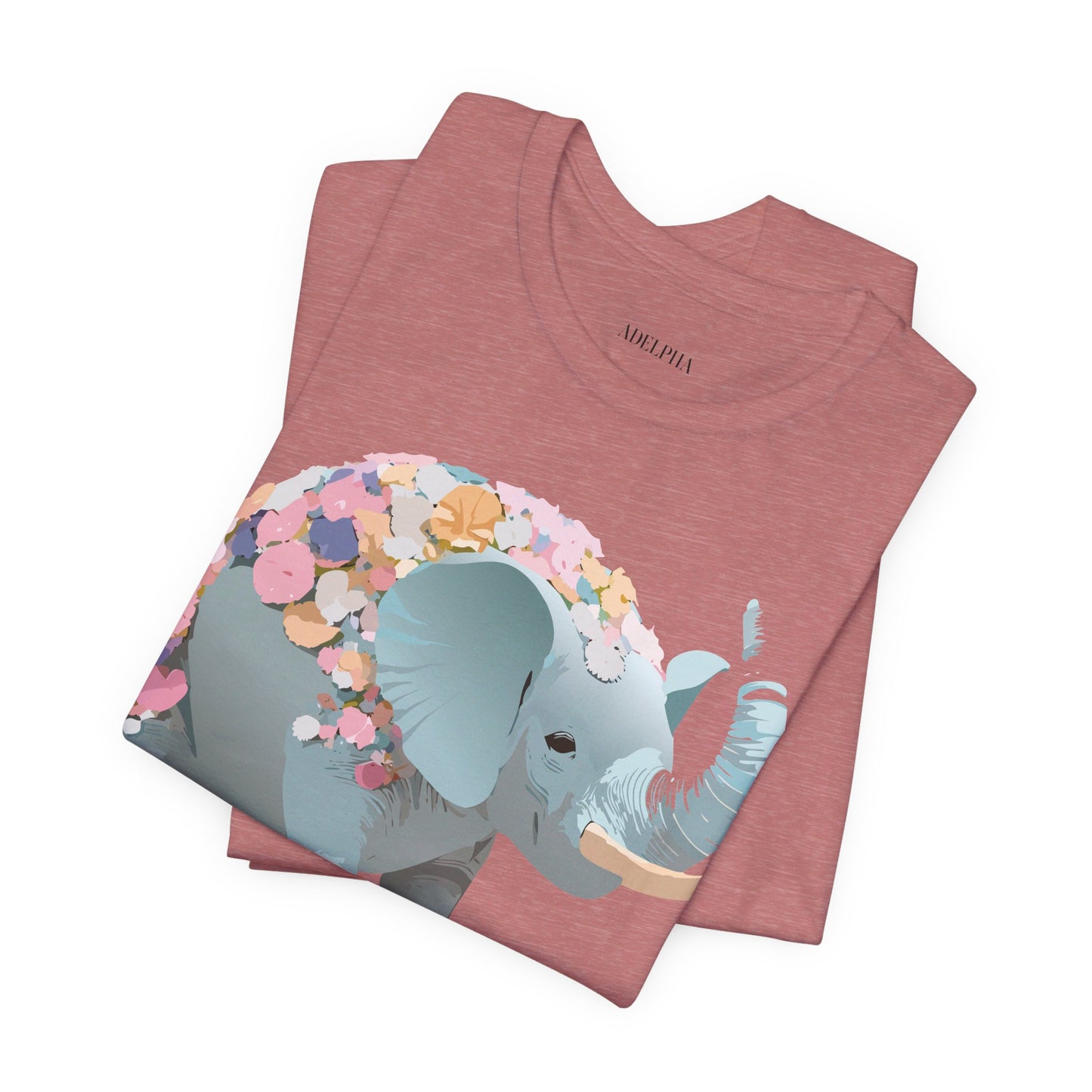 T-shirt en coton naturel avec motif éléphant