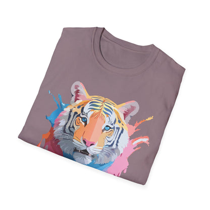 Tiger Print Unisex Softstyle T Shirt Gildan 64000 Comfort Tee