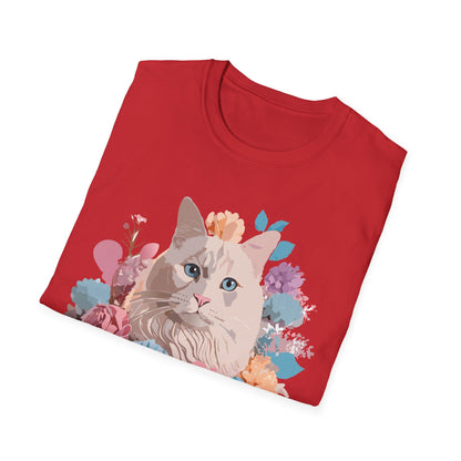 Cat Shirt Unisex Short Sleeve Cat Tee Kitten Design Gildan Softstyle 64000 Tee