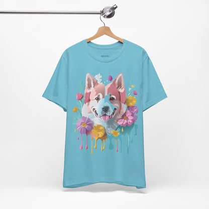 Natural Cotton Tee Shirt with Dog Printify