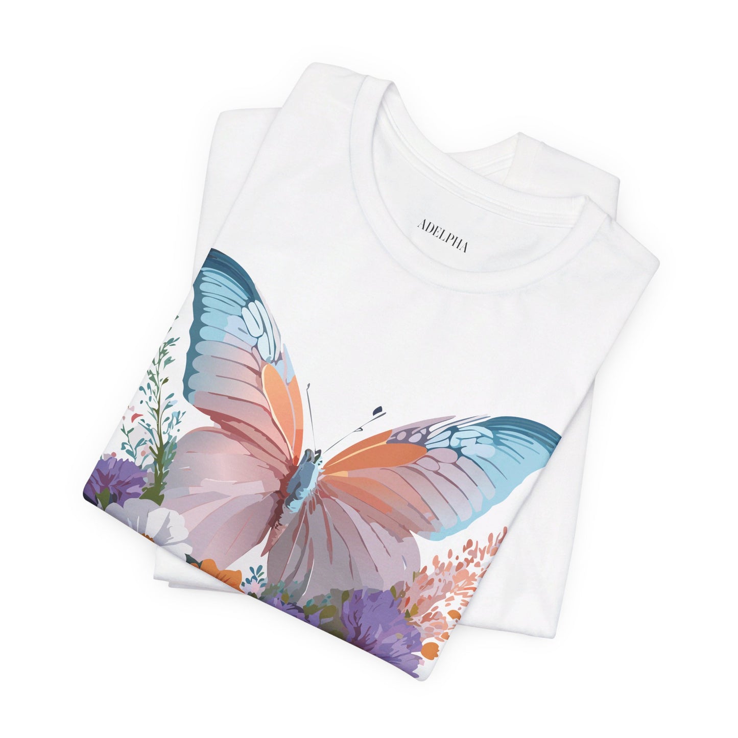 T-shirt en coton naturel avec papillon