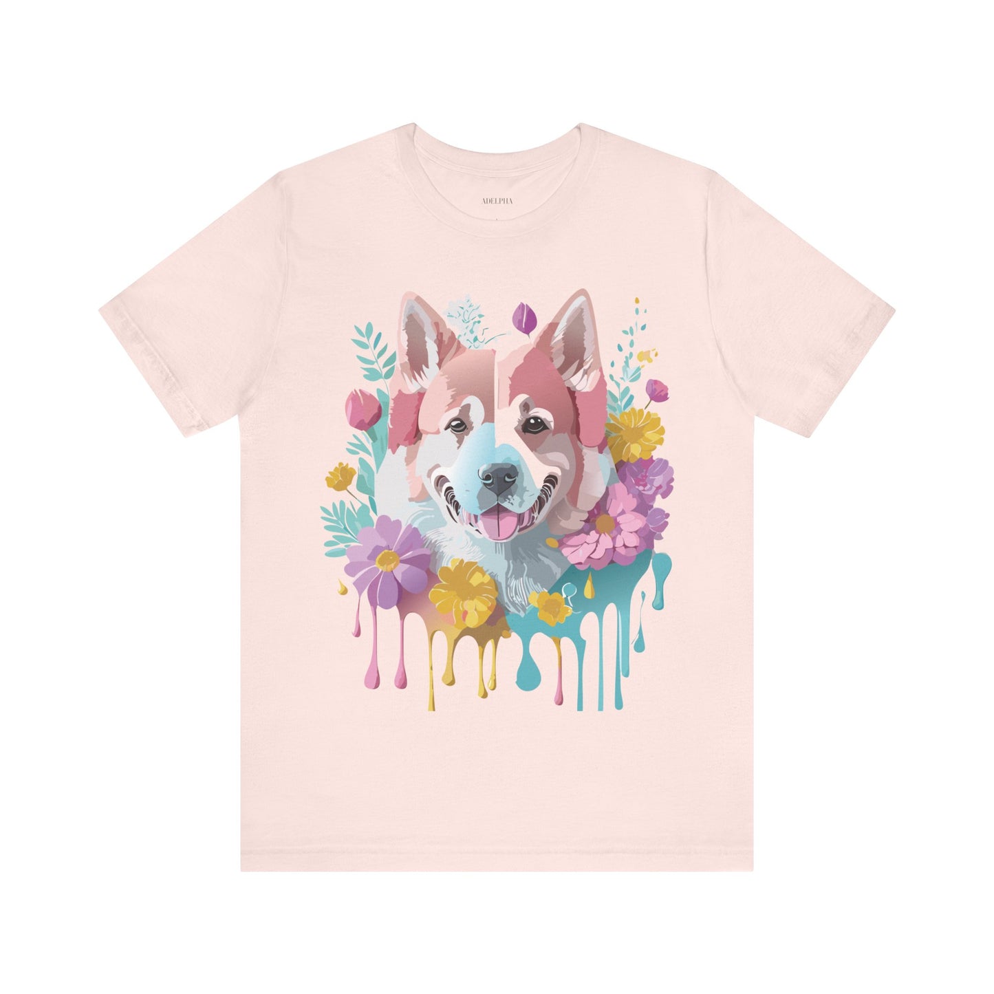 Natural Cotton Tee Shirt with Dog