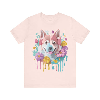 Natural Cotton Tee Shirt with Dog Printify