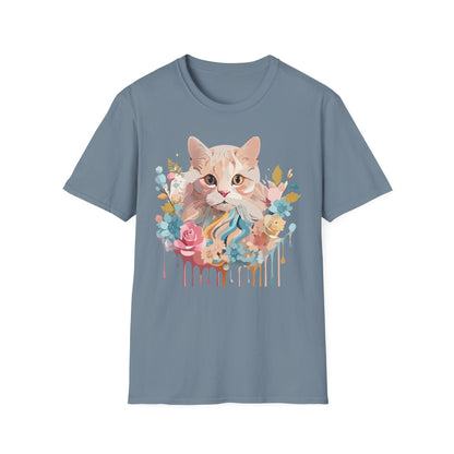 Unisex Cat Shirt Kitten Tee Cat Lover Tee Softstyle 64000 Gildan