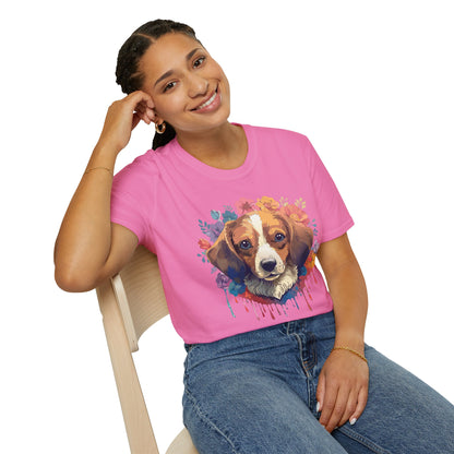 Unisex Dog Shirt Animal Print Tee Gildan Softstyle 64000 Cotton