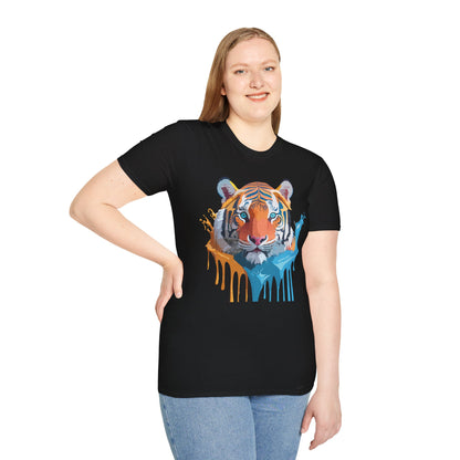 Tiger Shirt Unisex Animal Tee Ring Spun Cotton Gildan Softstyle Short Sleeve