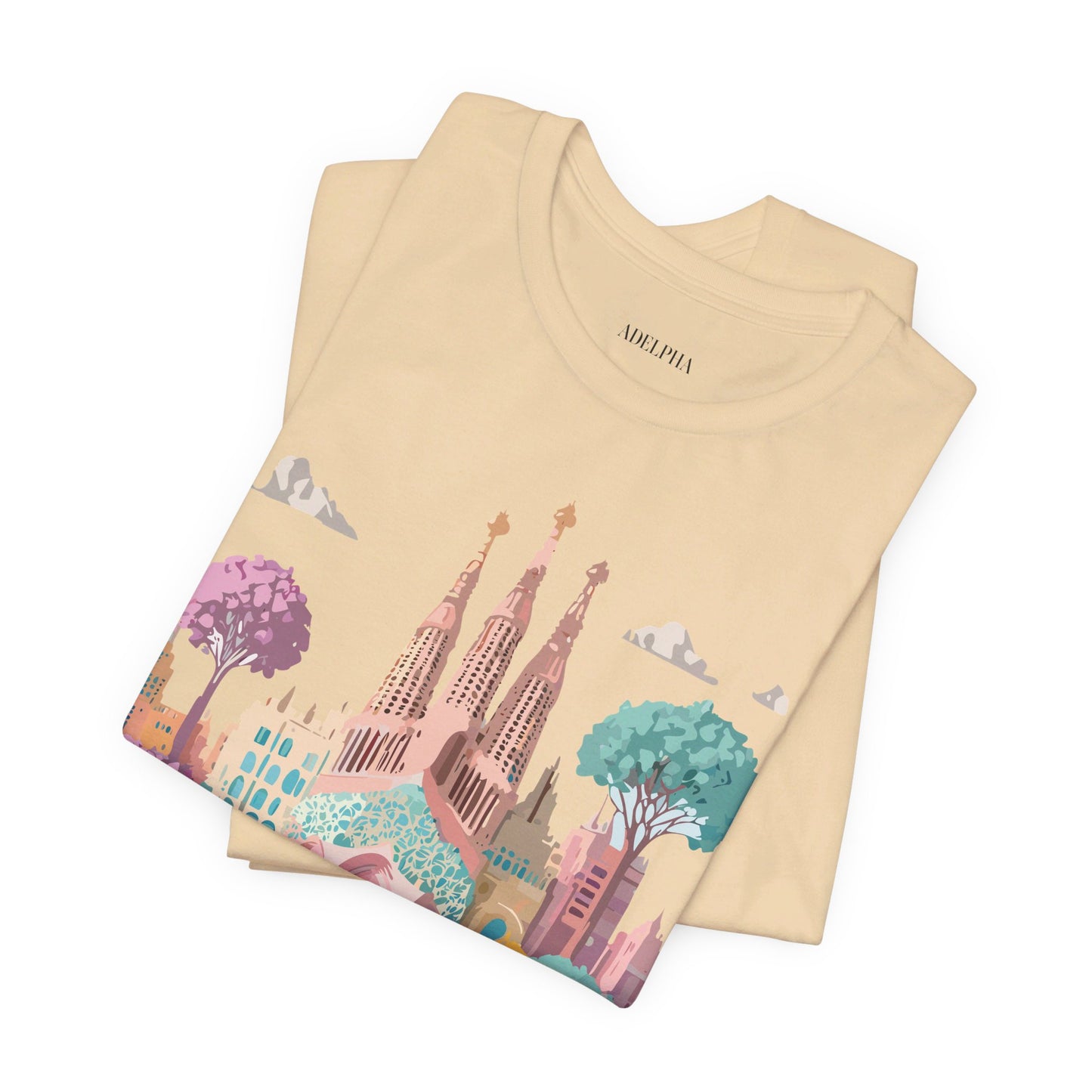 Natural Cotton Tee Shirt - Beautiful Places Collection - Barcelona