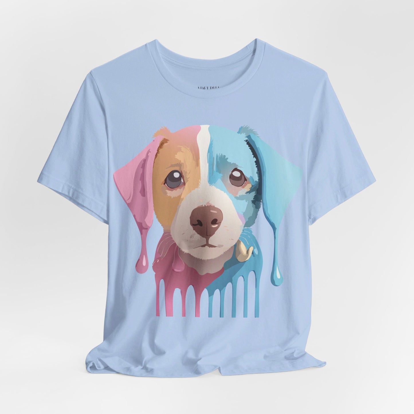 Natural Cotton Tee Shirt with Dog