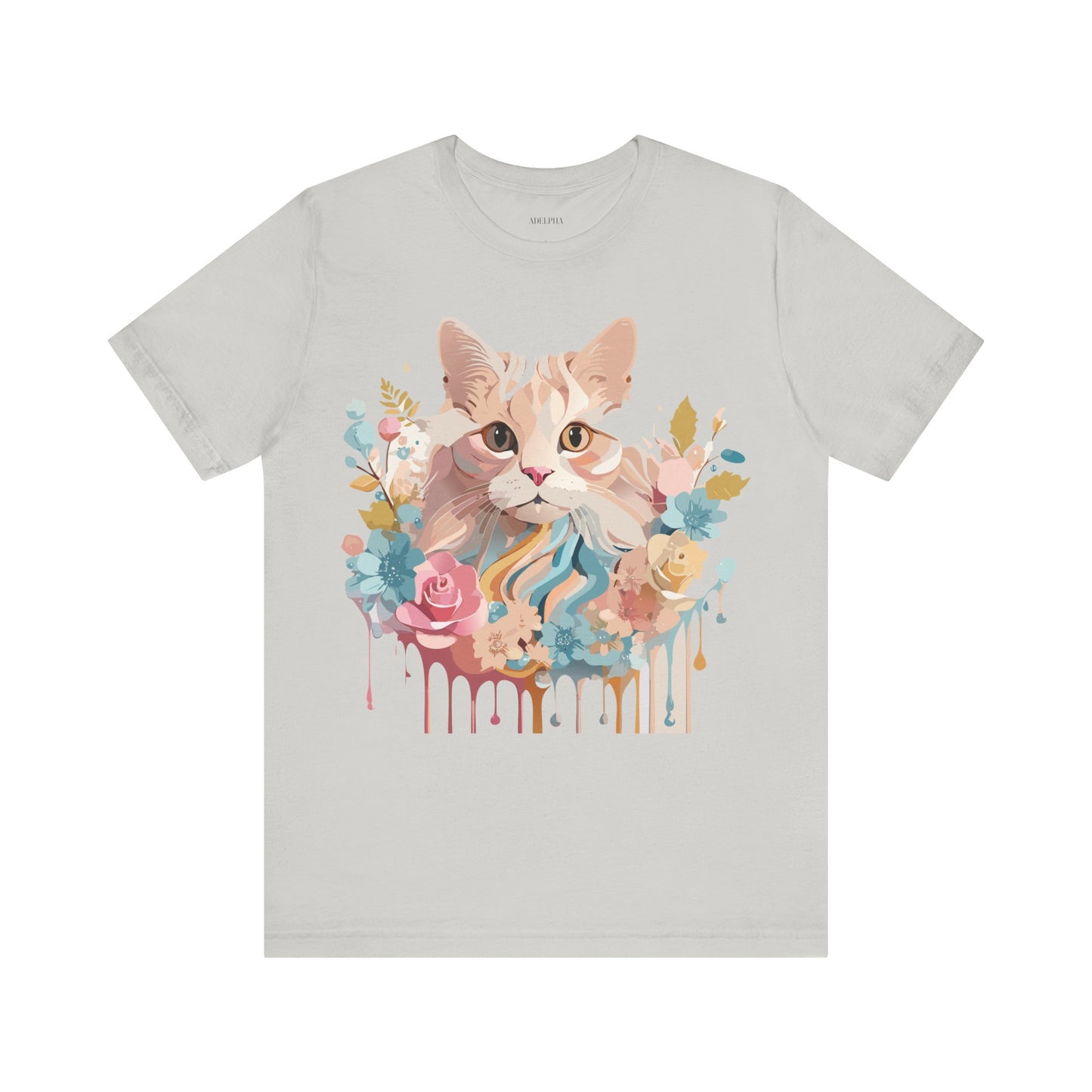 Natural Cotton Tee Shirt with Cat