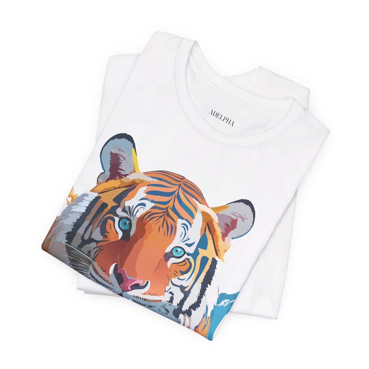 Natural Cotton Tee Shirt with Tiger