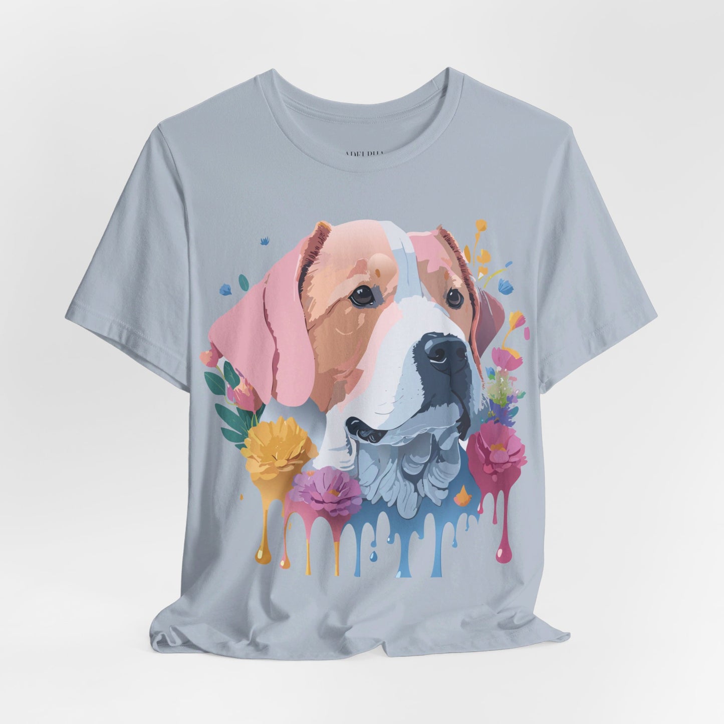 Natural Cotton Tee Shirt with Dog