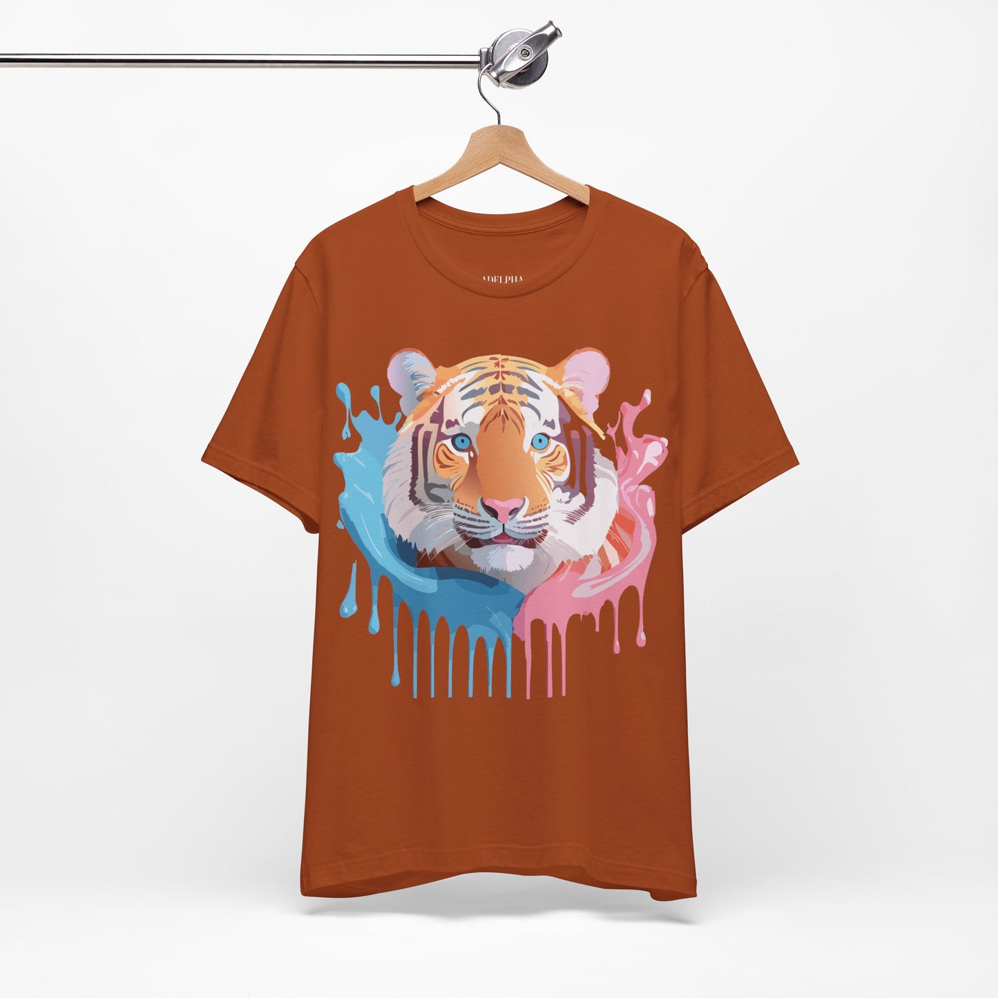 Natural Cotton Tee Shirt with Tiger