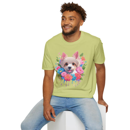 Unisex Gildan Softstyle Animal Print Dog Shirt Tee 100 Percent Cotton