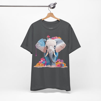Natural Cotton Tee Shirt with Elephant Printify