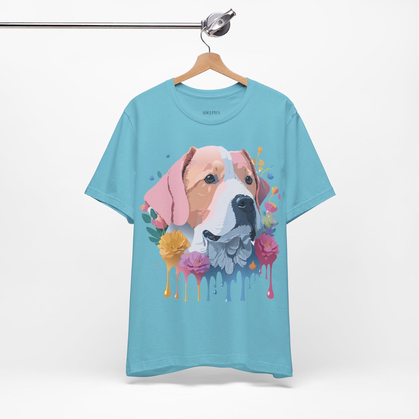 Natural Cotton Tee Shirt with Dog