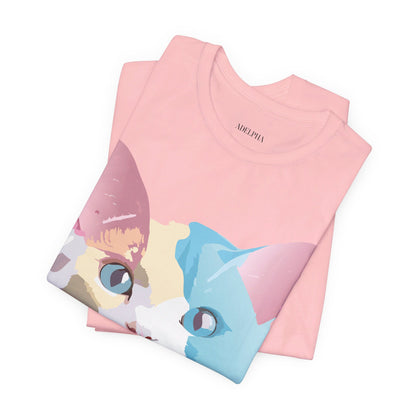 Natural Cotton Tee Shirt with Cat Printify