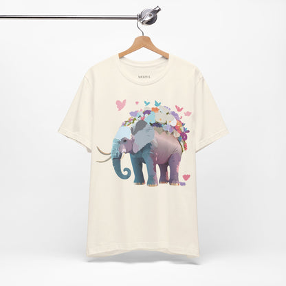 Natural Cotton Tee Shirt with Elephant Printify