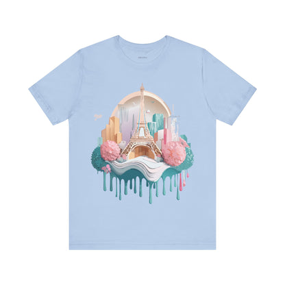 Natural Cotton Tee Shirt - Beautiful Places Collection - Paris Printify