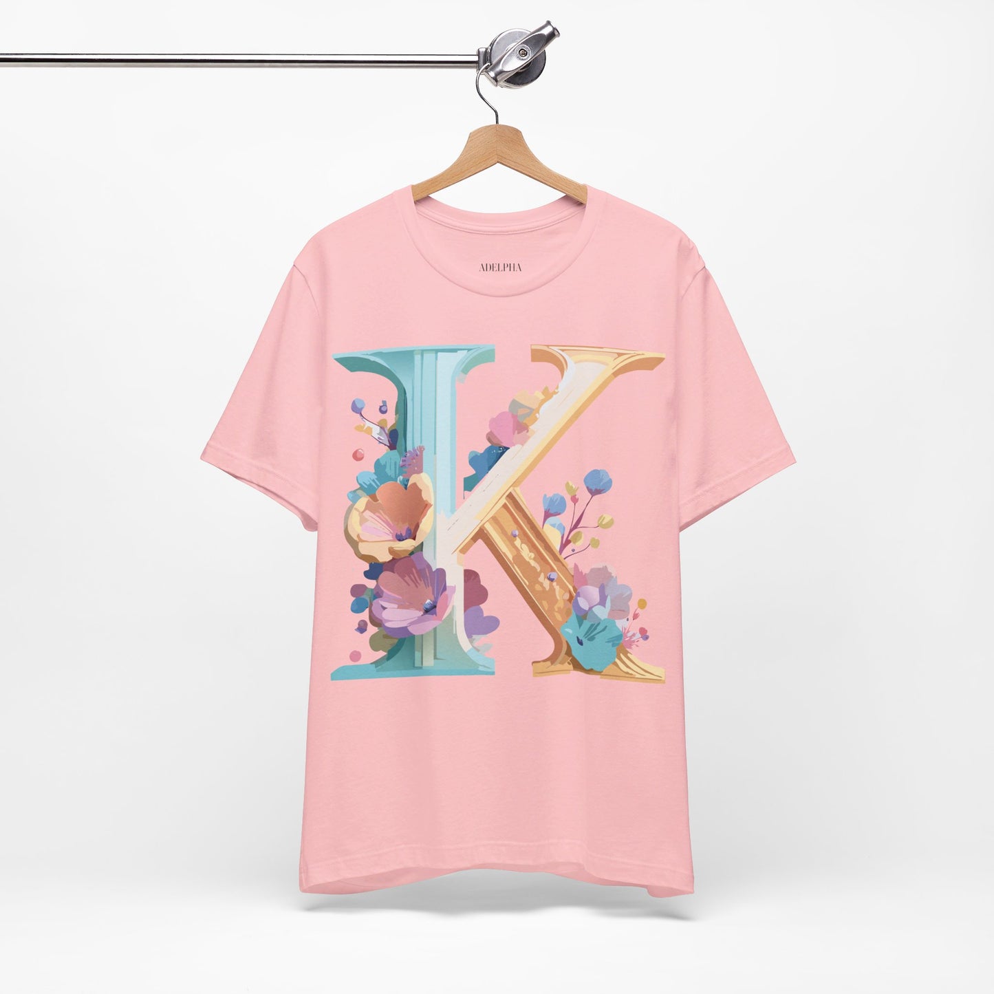 Natural Cotton Tee Shirt - Letters Collection - K