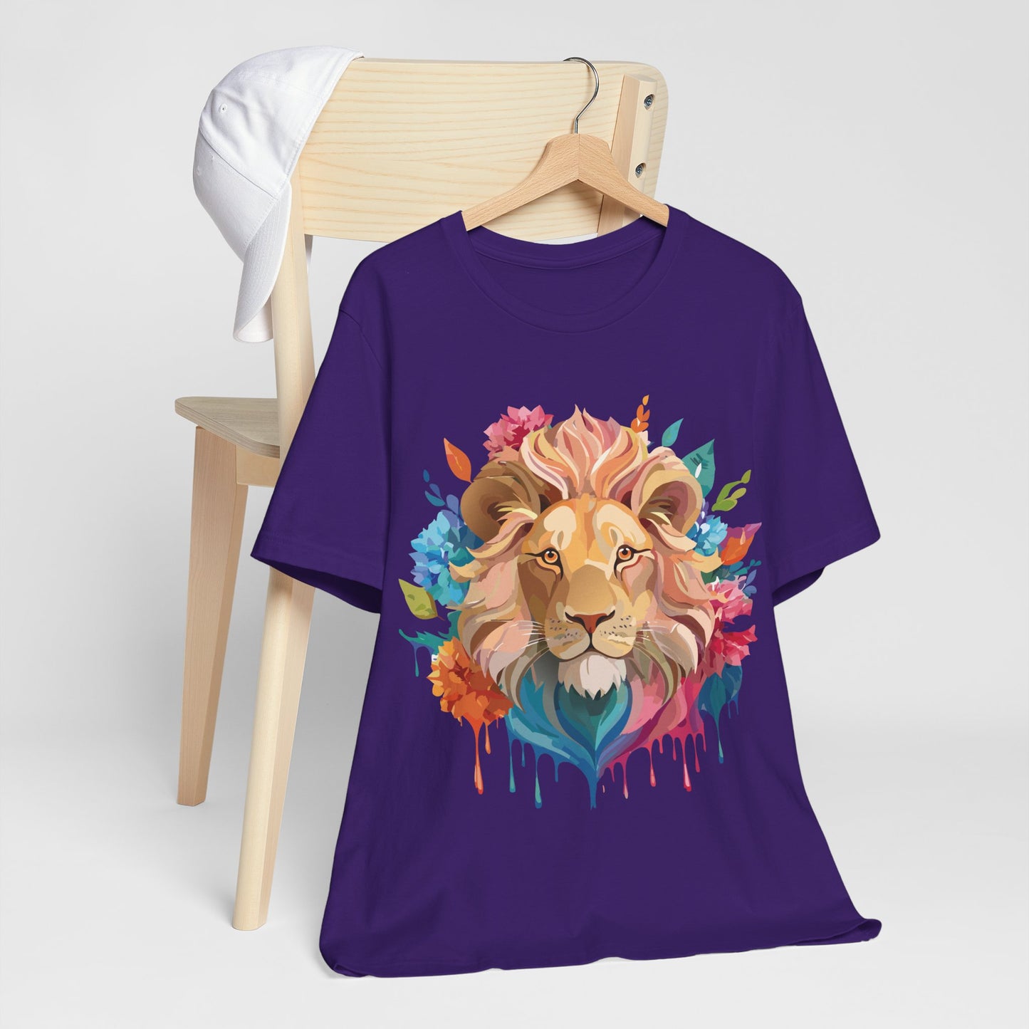 Natural Cotton Tee Shirt with Lion