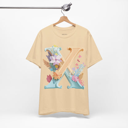 Natural Cotton Tee Shirt - Letters Collection - X Printify