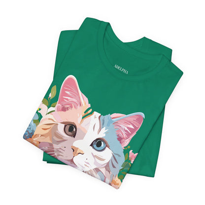 Natural Cotton Tee Shirt with Cat Printify