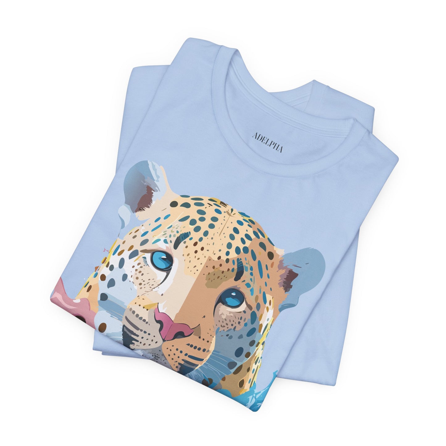 Natural Cotton Tee Shirt with Cheetah