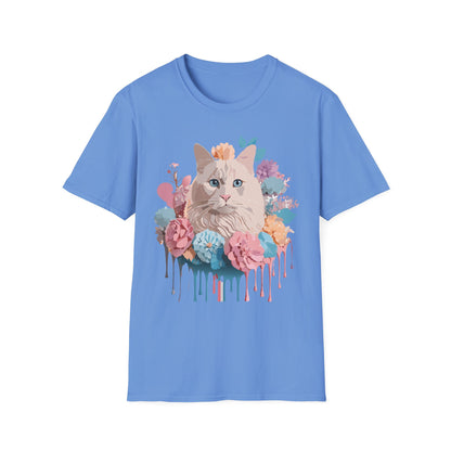 Cat Shirt Unisex Short Sleeve Cat Tee Kitten Design Gildan Softstyle 64000 Tee