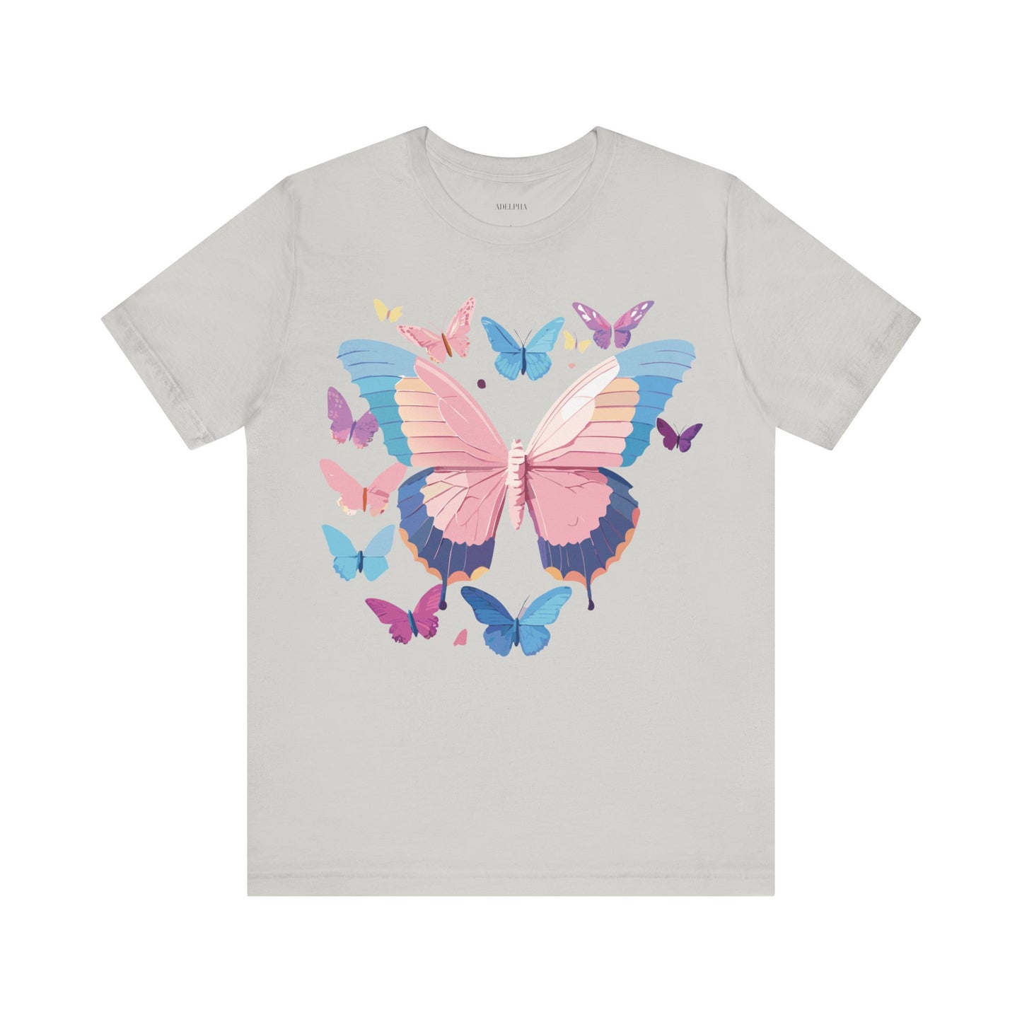 Natural Cotton Tee Shirt with Butterfly