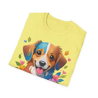 Dog Shirt Unisex Animal Tee 100 Percent Cotton Gildan Softstyle 64000